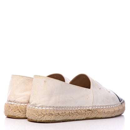 Chanel Lambskin CC Espadrilles 38 White Black 4 of 15