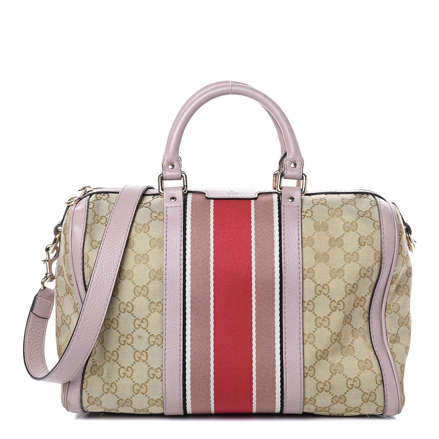 Monogram Selleria Calfskin Vintage Web Medium Boston New Sand Lilas