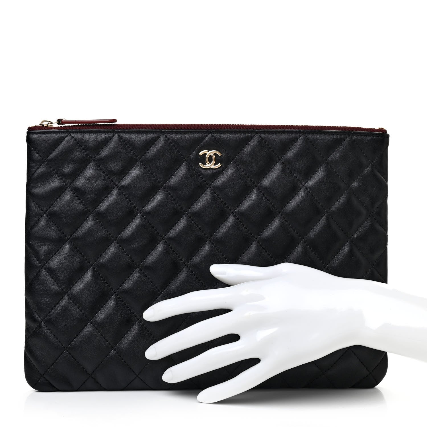 Chanel Lambskin Quilted Medium Cosmetic Case Black 2 of 9