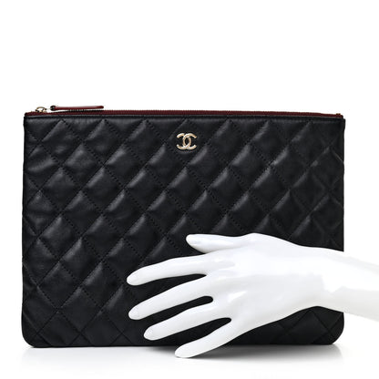 Chanel Lambskin Quilted Medium Cosmetic Case Black 2 of 9