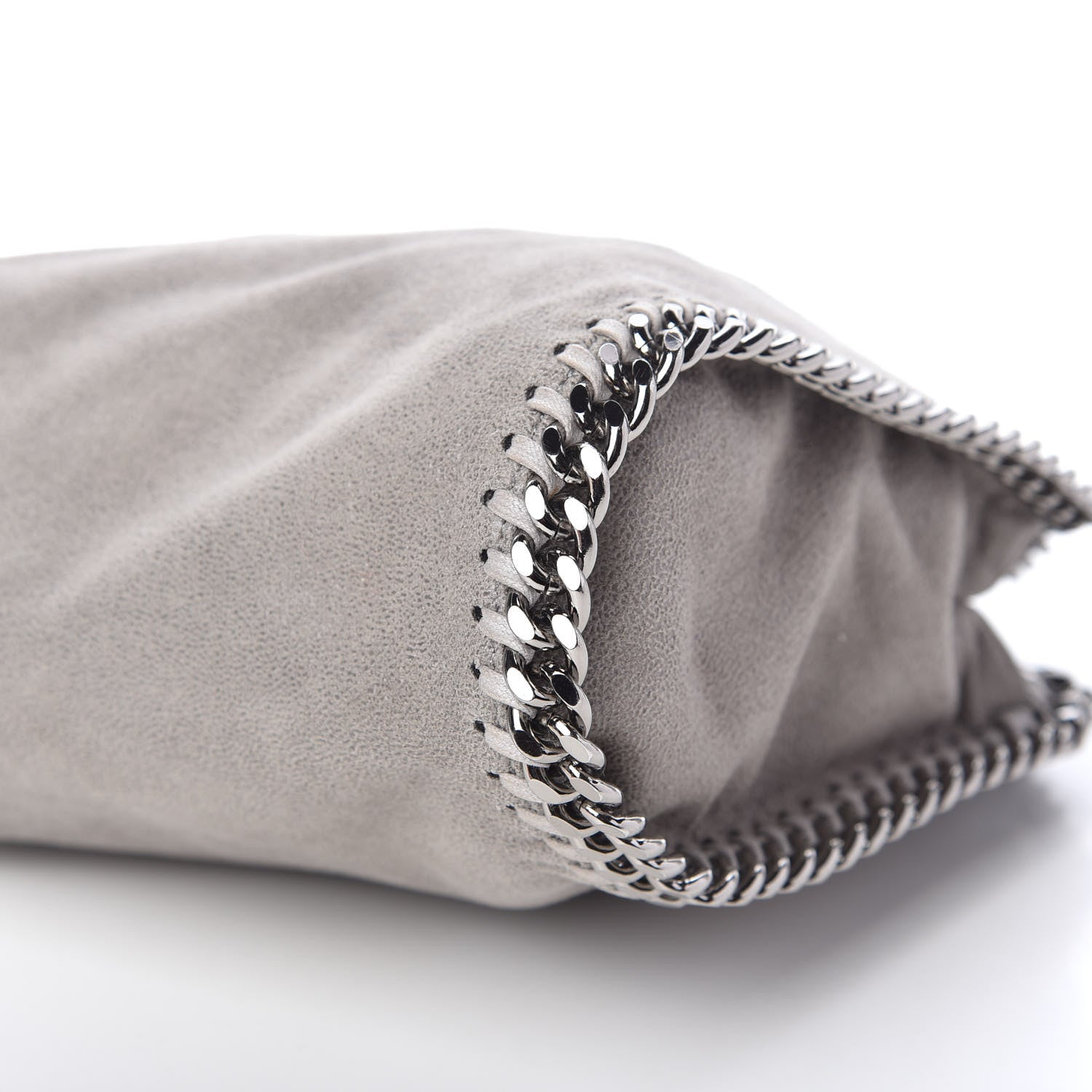 Stella McCartney Shaggy Deer Mini Falabella Fold Over Tote Light Grey 9 of 10