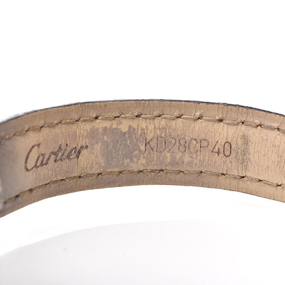 Cartier 18K White Gold Alligator Diamond Bezel 19mm Tank Americaine Quartz Watch 10 of 15