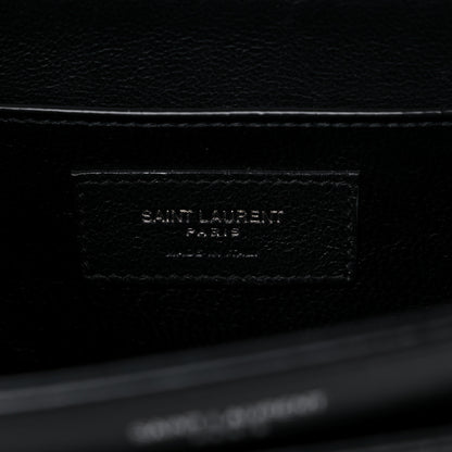 Saint Laurent Box Calfskin Monogram Medium Solferino Satchel Black 6 of 9