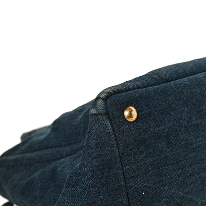 Prada Denim Logo Tote Bleu 10 of 11