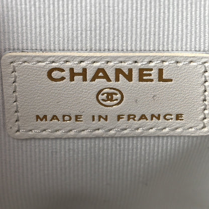 Chanel Lambskin Quilted CC In Love Heart Clutch With Chain White 6 of 9