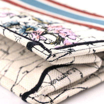 Christian Dior Canvas Embroidered Large Zodiac Book Tote Latte Multicolor 11 of 13