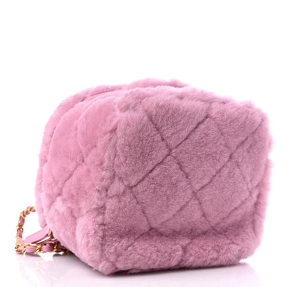 Chanel Shearling Lambskin Quilted Small CC Vanity Case Pink 5 of 10