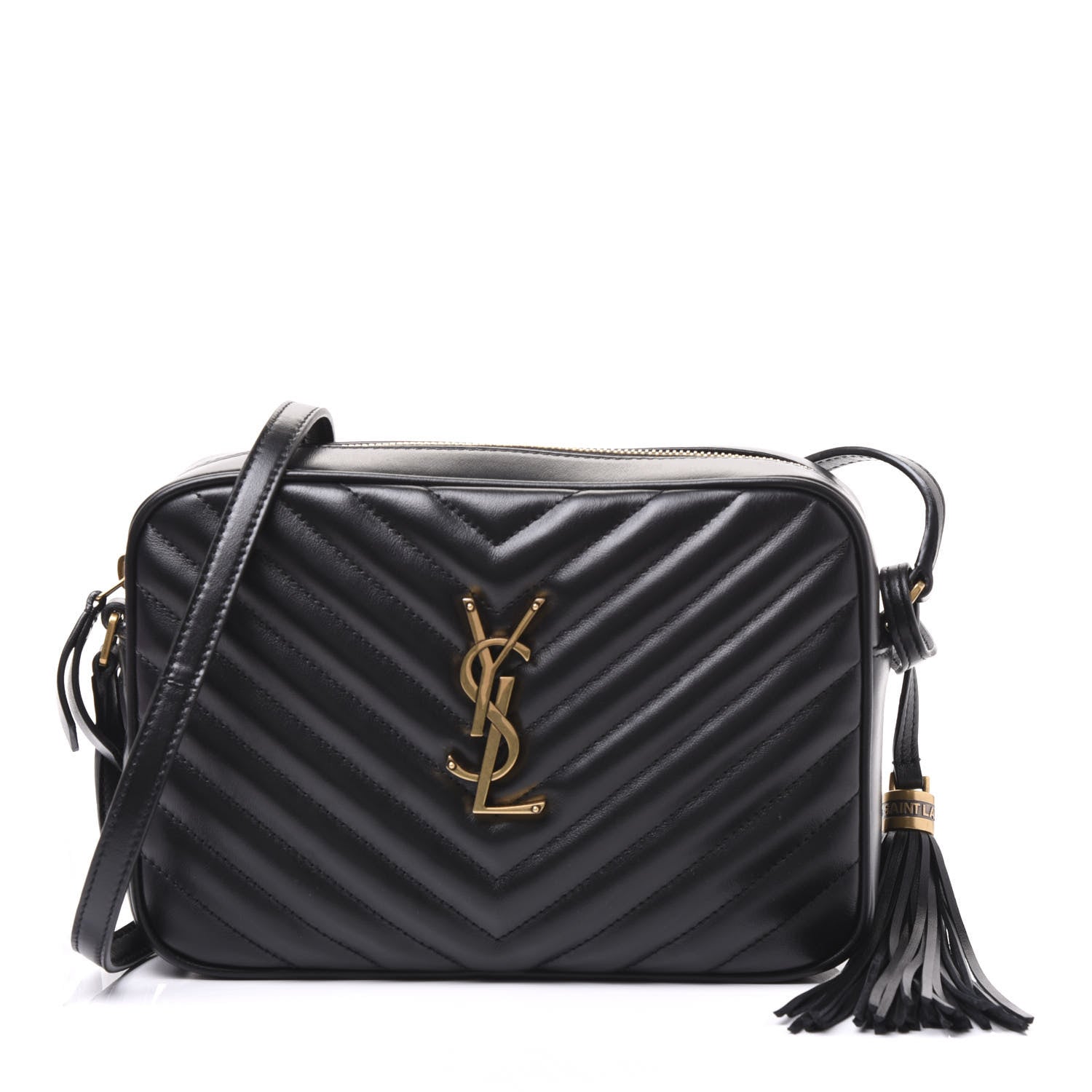 Saint Laurent Calfskin Matelasse Monogram Lou Camera Bag Black 1 of 8