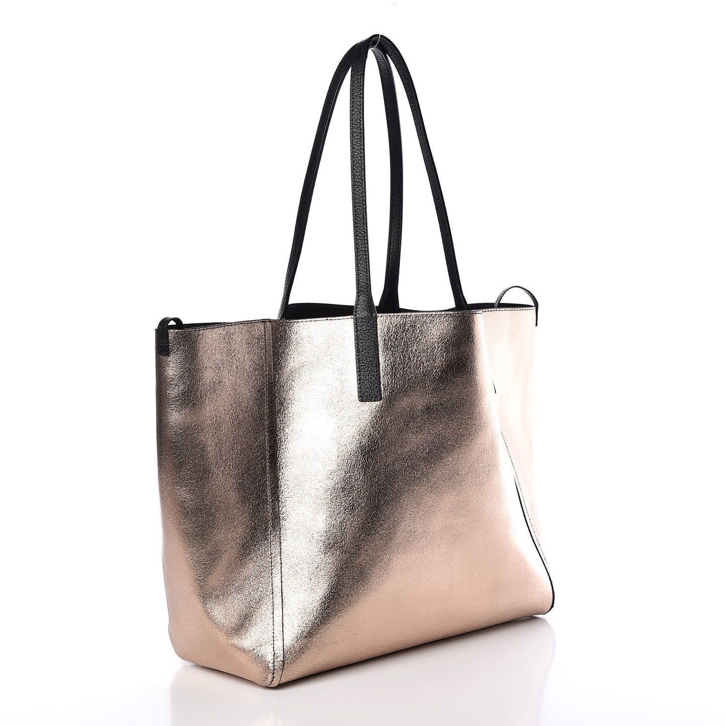 Grained Calfskin Medium Reversible Wandel Tote Black