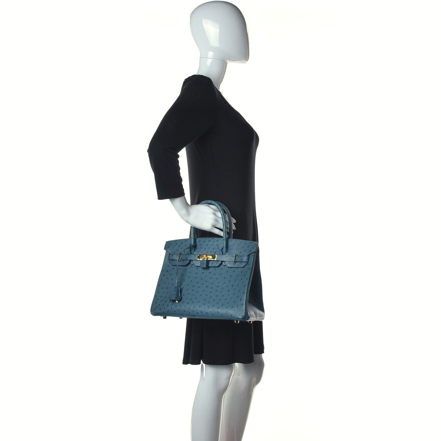 Ostrich Birkin 30 Cobalt