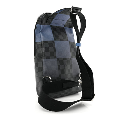 Louis Vuitton Damier Graphite Giant Avenue Sling Backpack Blue 2 of 9