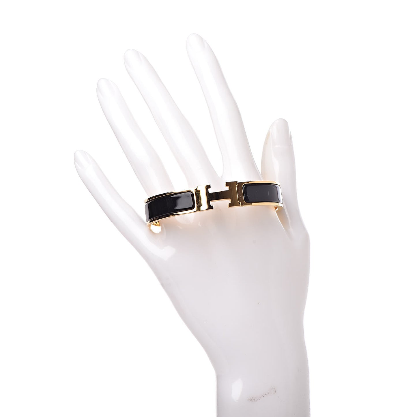 Enamel Narrow Clic Clac H Bracelet GM Black