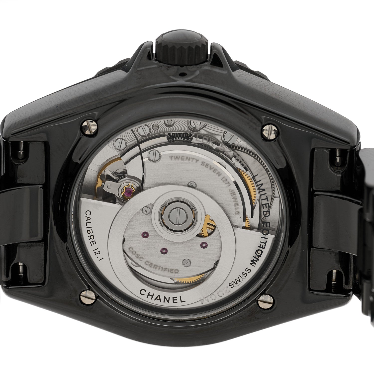 Chanel Stainless Steel Ceramic 38mm J12 Wanted de Chanel Automatic Watch Black 4 of 5