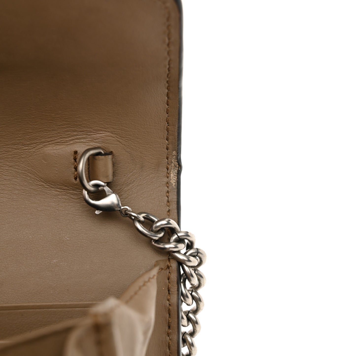 GG Supreme Monogram Mini Dionysus Chain Wallet Beige Taupe