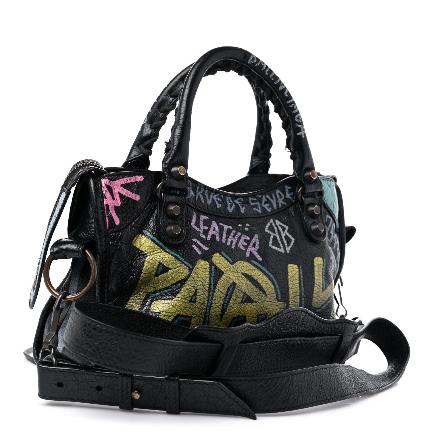 Balenciaga Agneau Arena Graffiti All Over Classic Hardware Mini City Black Multicolor 4 of 14