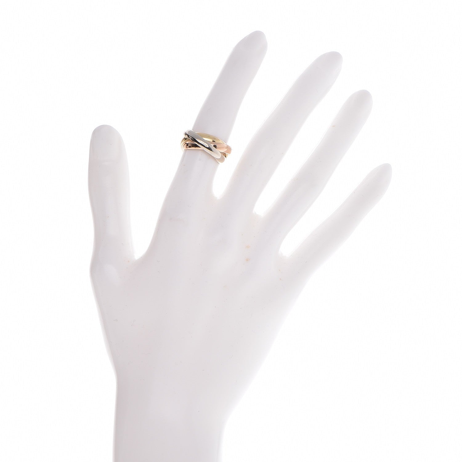 Cartier 18K Pink Yellow White Gold Le Must De Trinity Ring 50 5.25 2 of 6