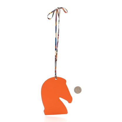 Hermes Everlisse Chevre Mysore Samarcande Horse Ornament Bag Charm Orange White 2 of 4