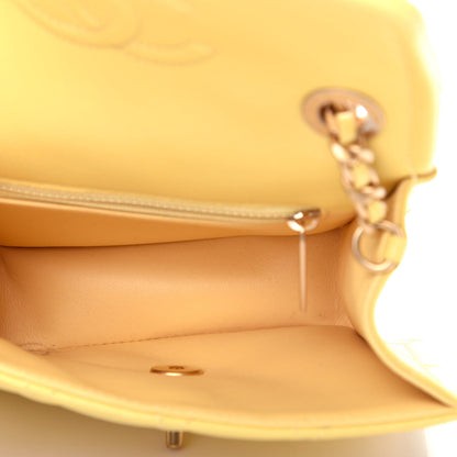 Chanel Caviar Quilted Mini Sweet Classic Flap Yellow 5 of 11