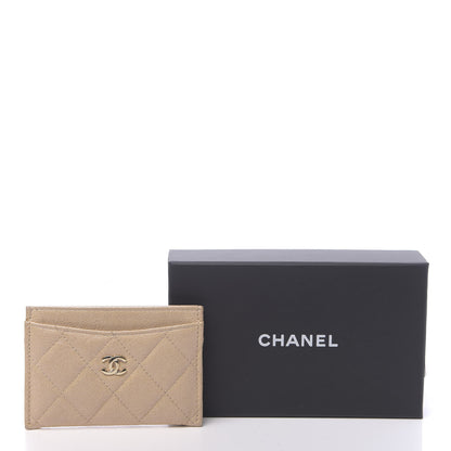 Chanel Iridescent Caviar Quilted Card Holder Beige 13 of 13