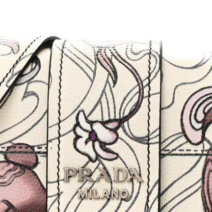 Prada X JAMES JEAN Glace Calfskin Rabbit Print Cahier Bag Opaline 9 of 12