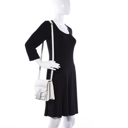 Burberry Grainy Calfskin Broguing Tassel Small Macken Crossbody Bag Chalk White 2 of 13