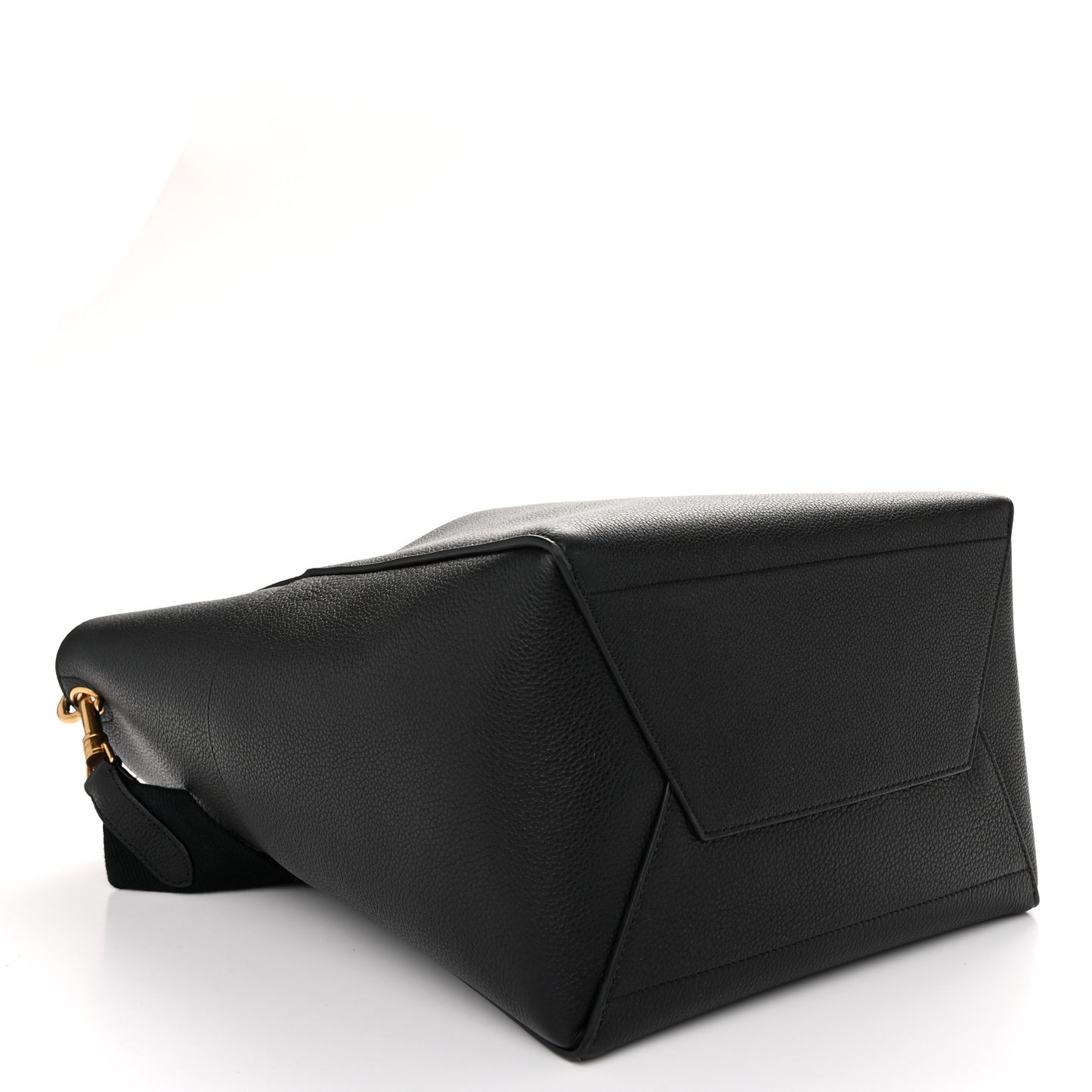 Soft Grained Calfskin Sangle Bucket Bag Black