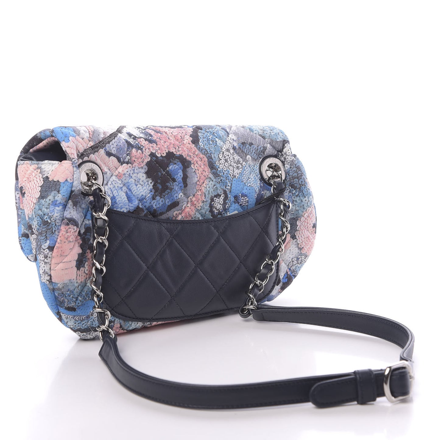 Canvas Sequin Print Quilted Waist Bag Multicolor