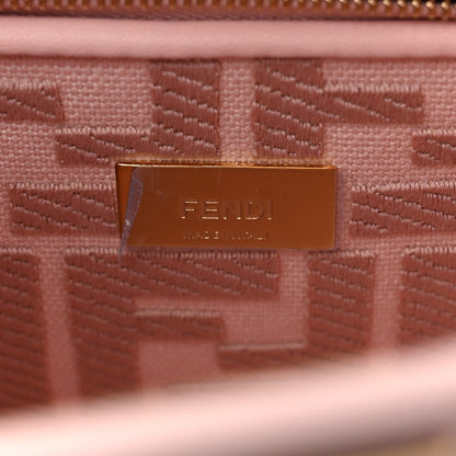 Fendi Vitello Seta Canvas FF Embroidered Mini Peekaboo Iconic Satchel Rosa Confetto 6 of 8
