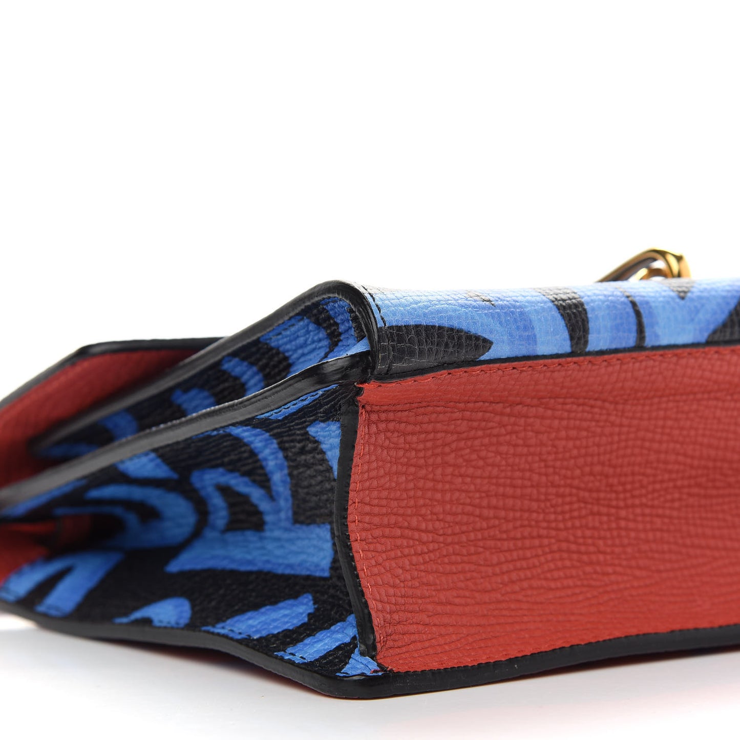 Calfskin Graffiti Print Small Macken Crossbody Bag Black
