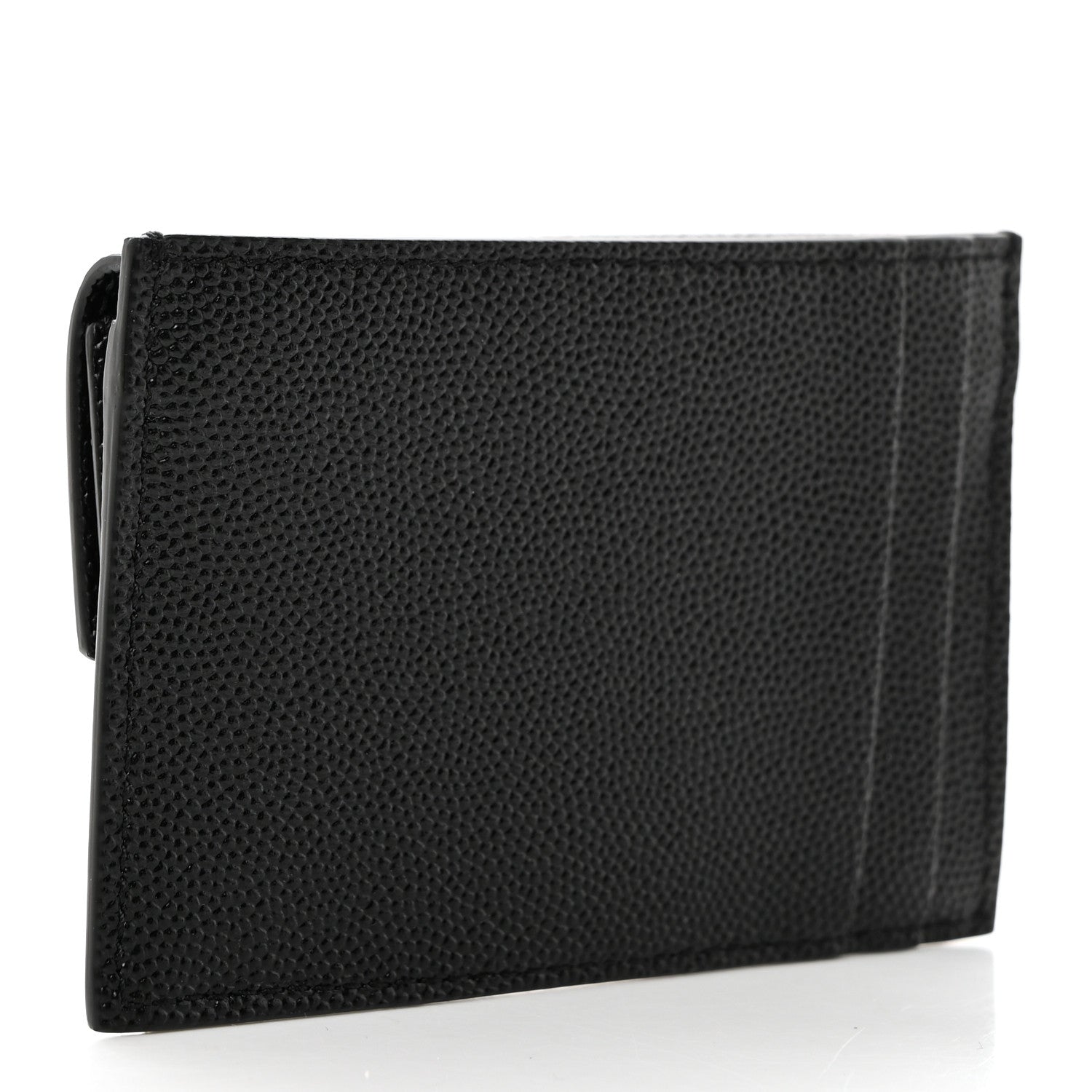 Saint Laurent Grain De Poudre Uptown Monogram Card Case Black 3 of 8
