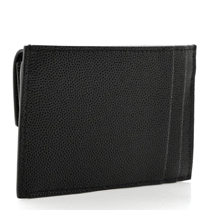 Saint Laurent Grain De Poudre Uptown Monogram Card Case Black 3 of 8