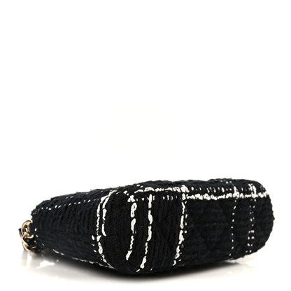 Chanel Tweed Quilted Mini Clutch With Chain Black White 4 of 11