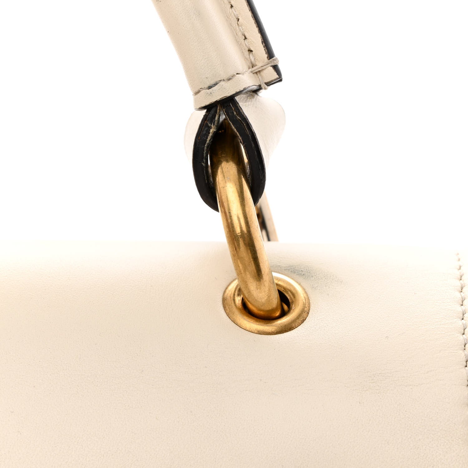 Gucci Calfskin Sylvie Web Small Queen Margaret Top Handle Bag White 12 of 18
