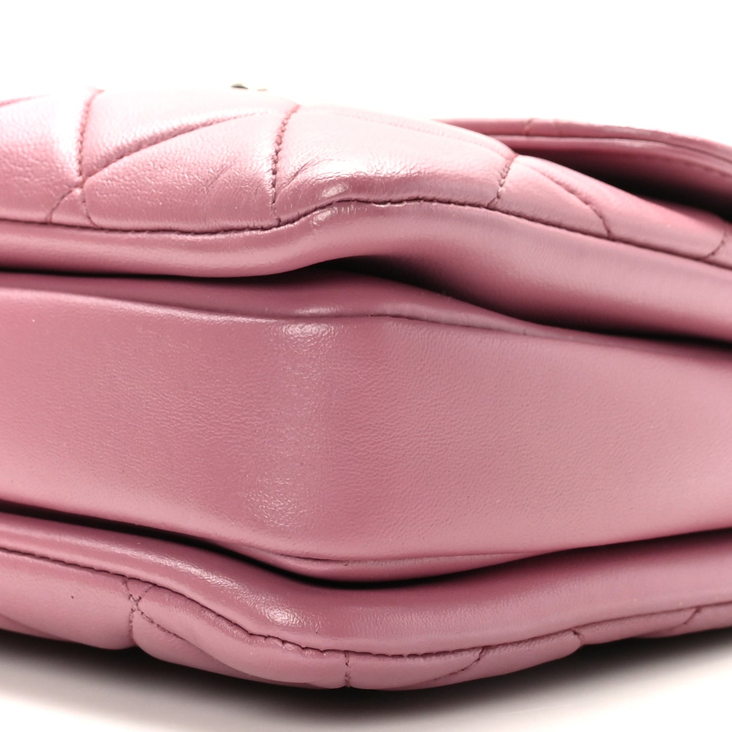 Lambskin Quilted Small Trendy CC Flap Dual Handle Bag Purple