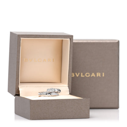 Bulgari 18K White Gold Diamond Serpenti Viper Single Spiral Ring 5 of 5