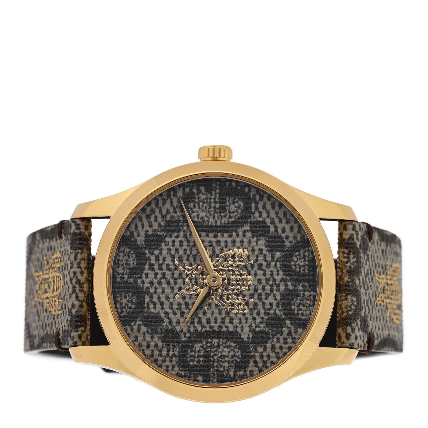 Gucci Stainless Steel Canvas 38mm G-Timeless GG Supreme Bee Quartz Watch Brown 2 of 4