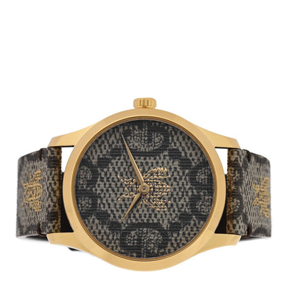 Gucci Stainless Steel Canvas 38mm G-Timeless GG Supreme Bee Quartz Watch Brown 2 of 4