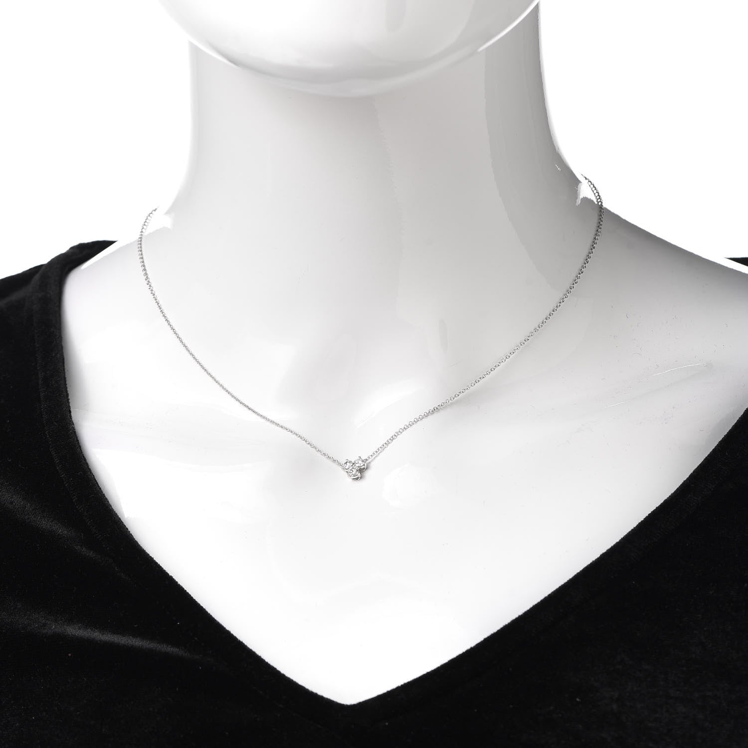 Tiffany Platinum Diamond .30ctw Aria Pendant Necklace 2 of 5