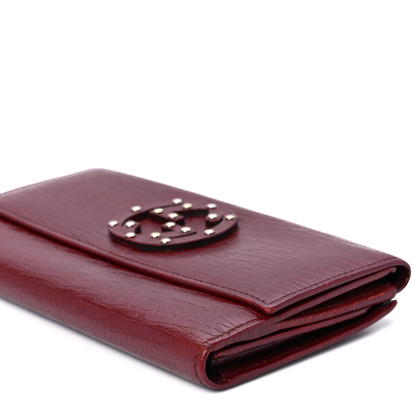 Calfskin Studded Soho Continental Wallet Red