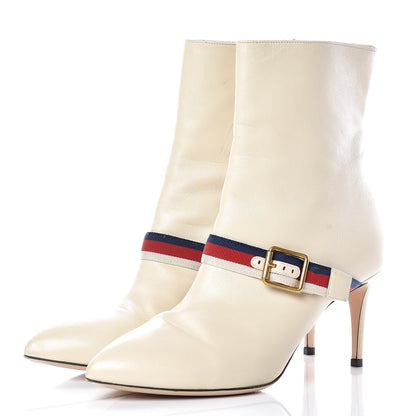 Gucci Nappa Sylvie Ankle Boots 38 Mystic White 3 of 16