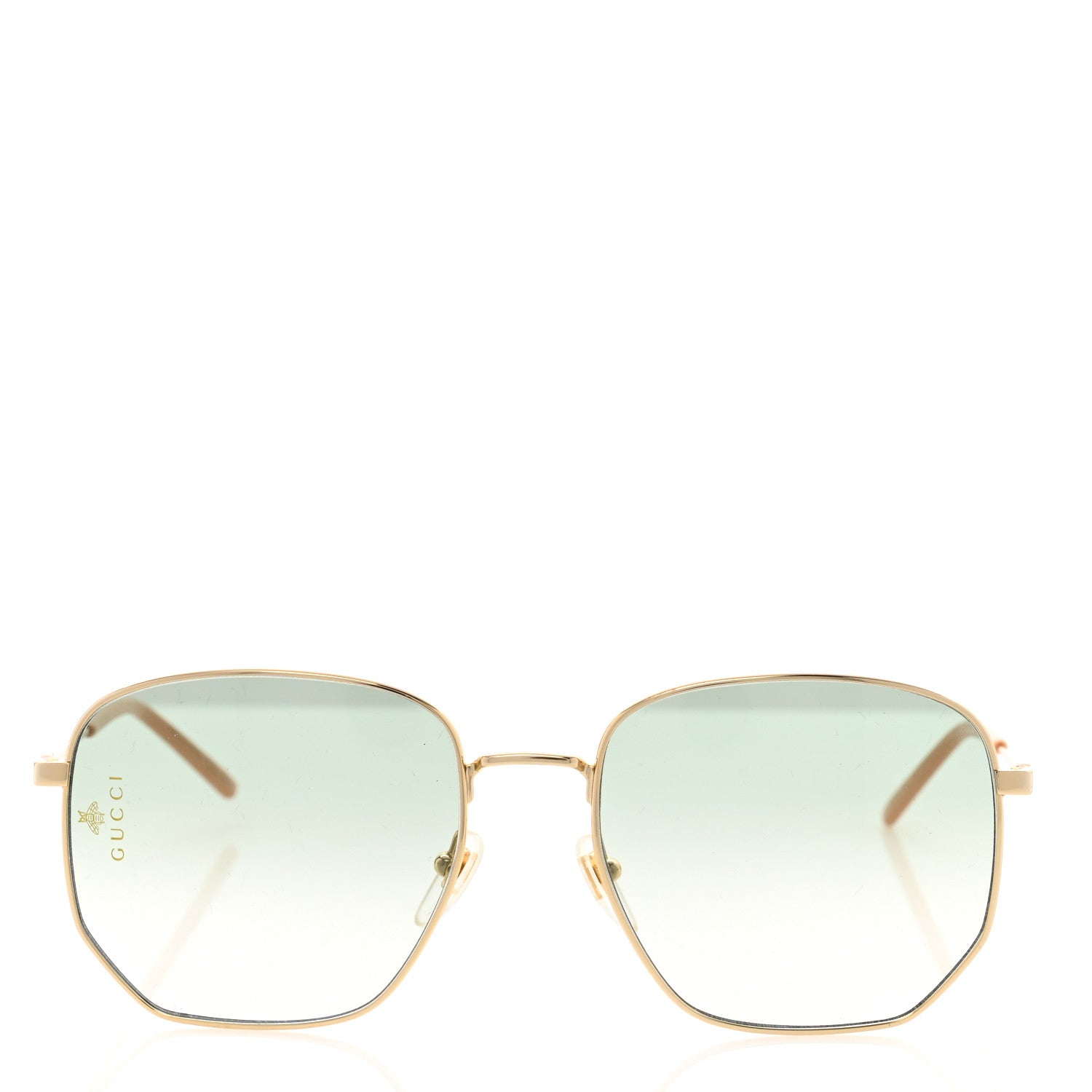 Gucci Oversized Sunglasses GG0396S Gold 2 of 9