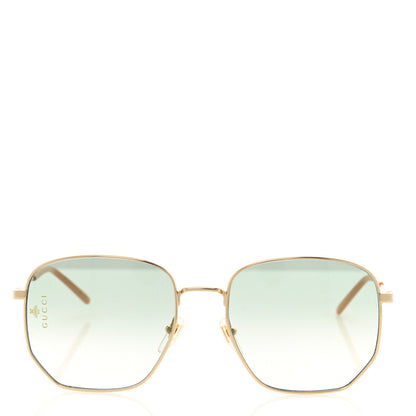 Gucci Oversized Sunglasses GG0396S Gold 2 of 9