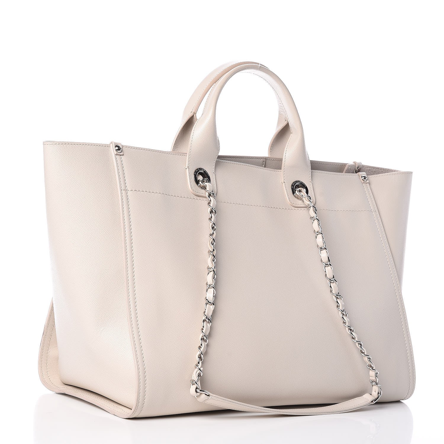 Chanel Caviar Medium Studded Deauville Tote Beige 4 of 12