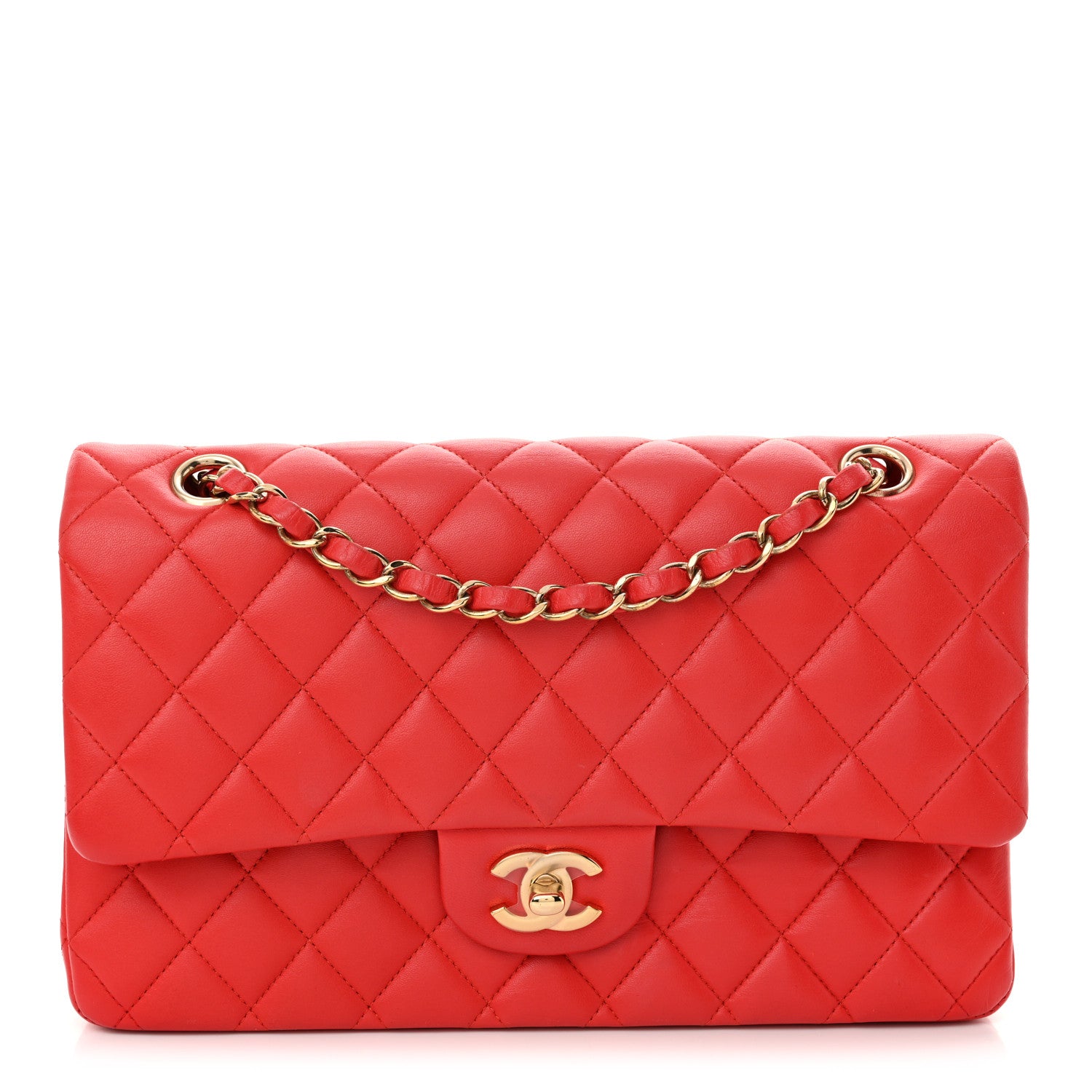 Chanel Lambskin Quilted Medium Double Flap Red 1 of 10