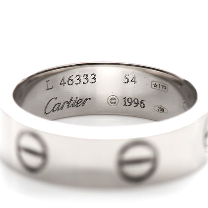 Cartier 18K White Gold 5.5mm LOVE Ring 54 6.75 4 of 4