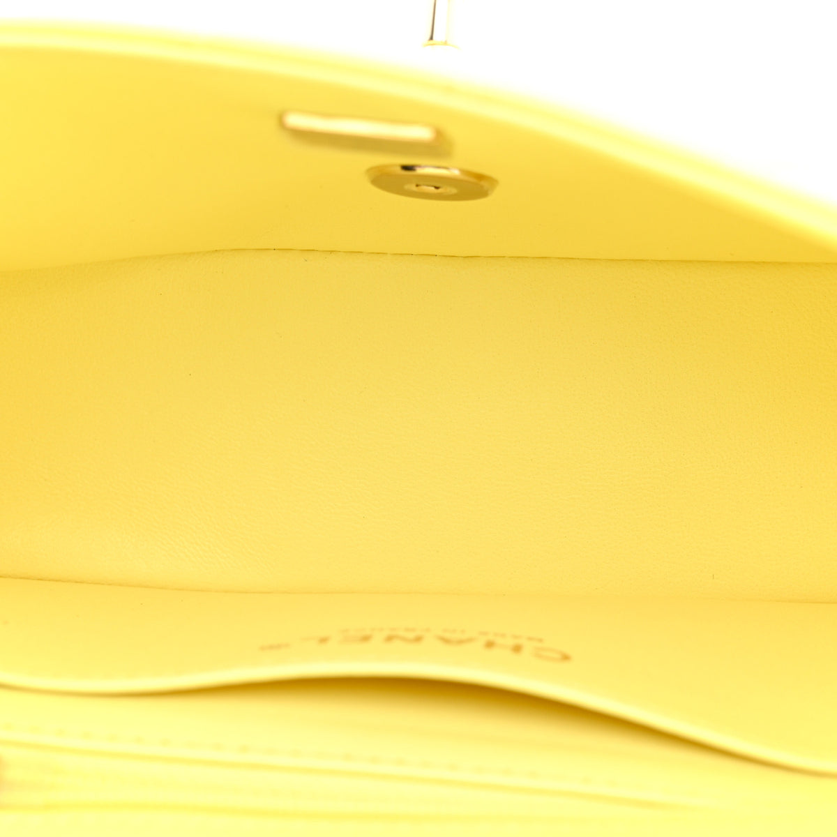 Lambskin Quilted Mini Chain Top Handle Rectangular Flap Light Yellow
