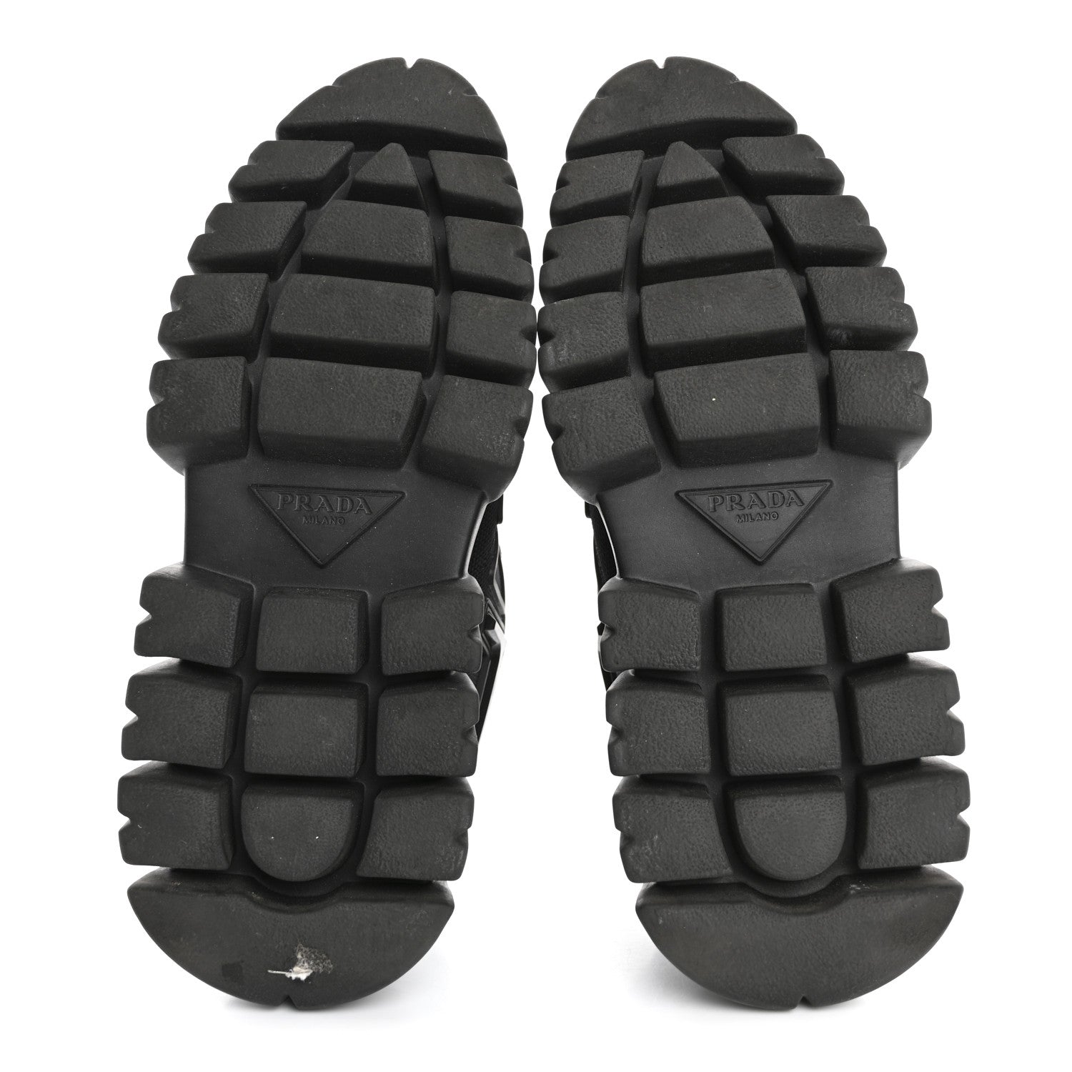 Prada Rubber Technical Knit Fabric Triangle Logo Evolution 55mm Sneakers 35.5 Black 6 of 10
