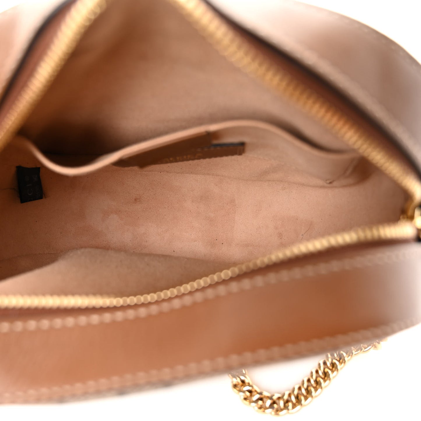 GG Supreme Monogram Blind For Love Embroidered Mini Chain Shoulder Bag Beige Tuscany