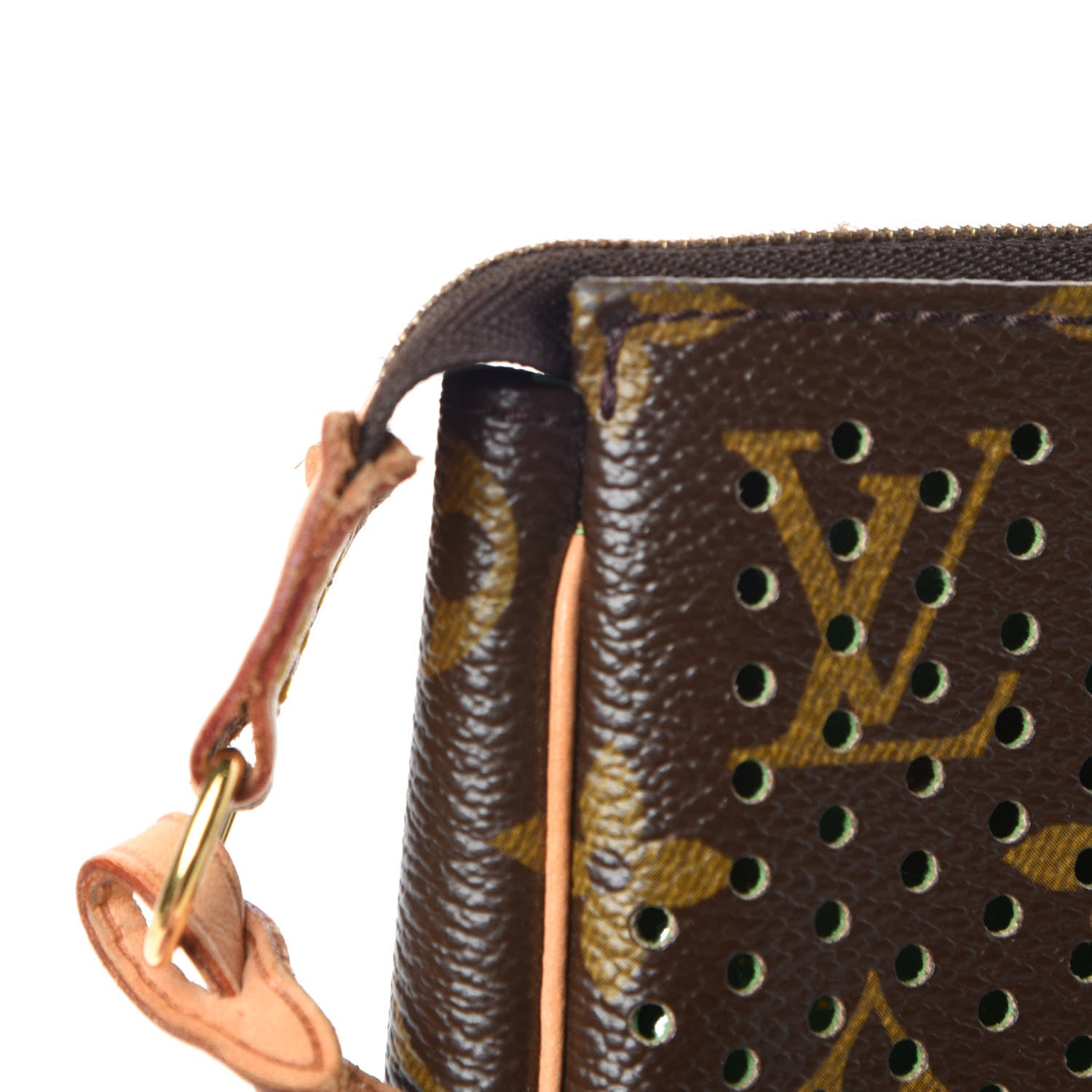 Louis Vuitton Monogram Perforated Pochette Accessories Bag Green 9 of 14