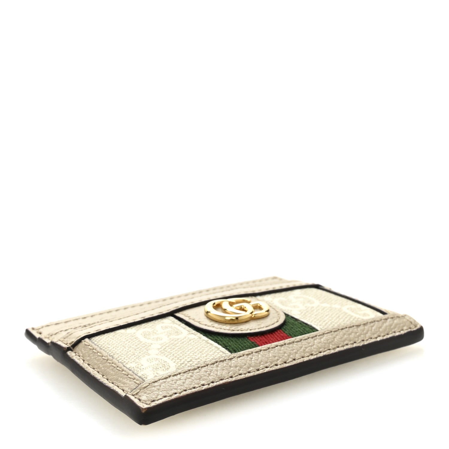 Gucci Dollar Calfskin GG Supreme Monogram GG Marmont Card Case Beige Mystic White Oatmeal 4 of 7